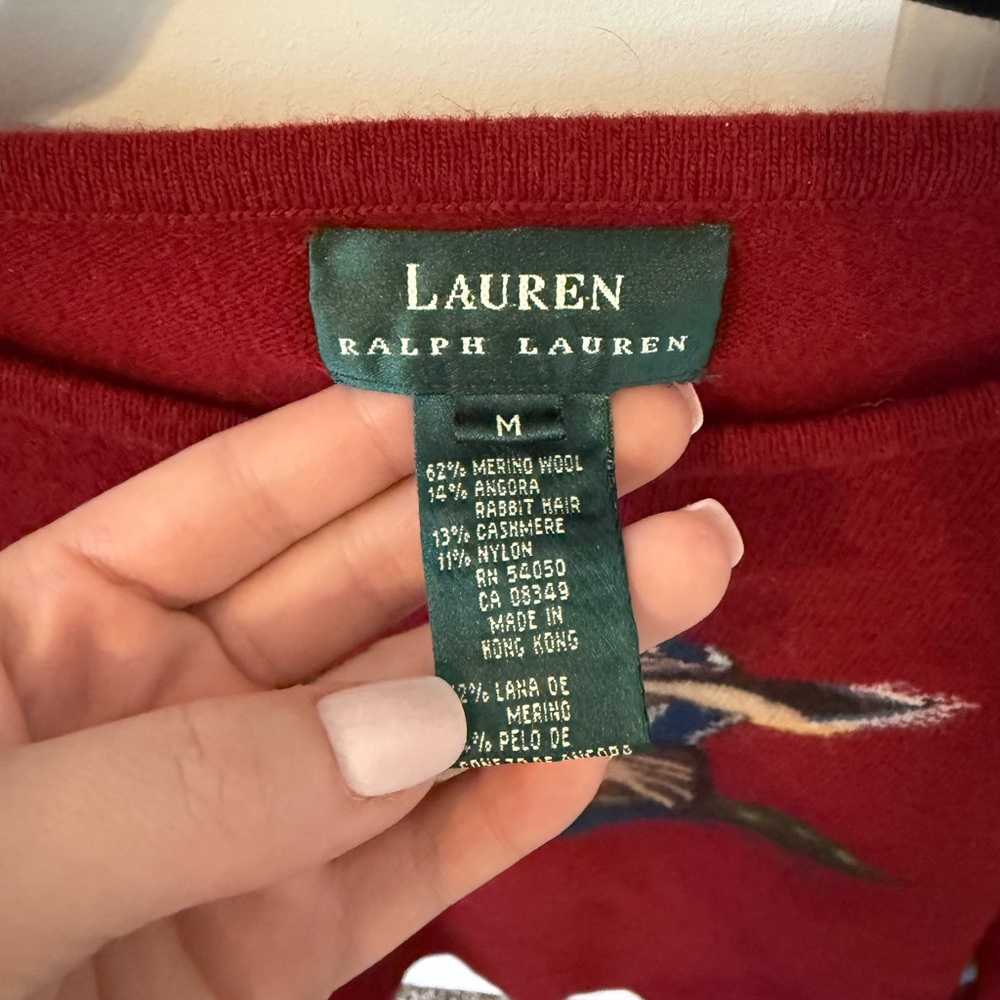 Vintage Ralph Lauren Red Sweater with Bird Motif - Picture 4 of 4